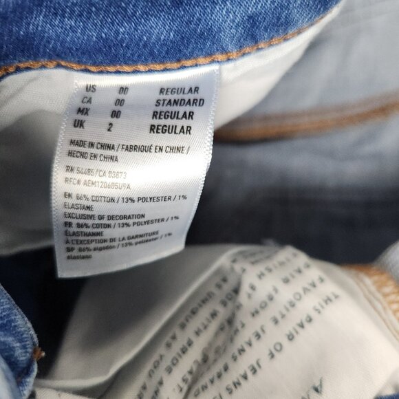 American Eagle Jegging Women’s 00 Reg Super Stretch Hi-Rise Skinny Crop Blue AE - Picture 8 of 12